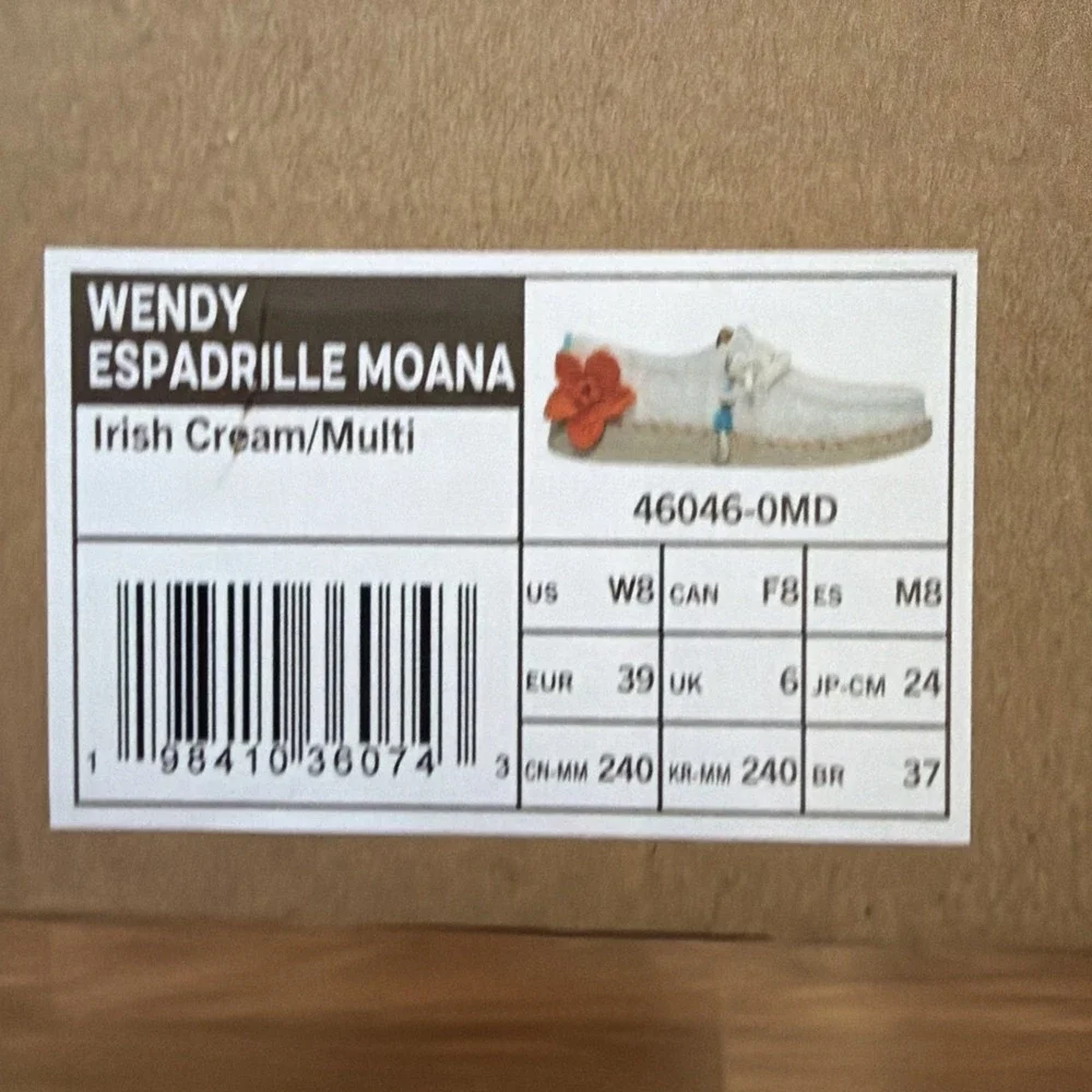 New Hey Dude Disney Moana Wendy Espadrille Slip On Shoes HTF Sz 8 Women's